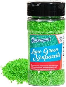 Bakerpan Lime Green Nonpareils Sprinkles - 7 Ounces Lime Green Sprinkles for Cake Decorating, Edible Nonpareils for Cupcakes, Ice Cream (Made in USA)