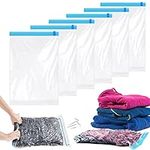 KEYRI 6 PCS Travel Roll Up Storage Bags Vacuum Storage Bags for Travel Compression Bags Reusable Space Saver Bags Storage Bags for Clothes, Suitcases, Bedding, No Pump Needed, 60 x 40 cm (6 Pieces)