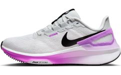 Nike Womens W AIR Zoom Structure 25 Running Shoes-White/Black-Pure Platinum-Fuchsia DREAM-DJ7884-100-4UK