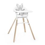 Stokke Clikk High Chair - All-in-One High Chair with Tray + Harness - Light, Durable & Travel Friendly - Ergonomic with Adjustable Features - Best for 6-36 Months or Up to 15 kg/33 lbs, White