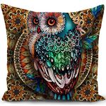 KUNQIAN Owl Cushion Cover Owl Ornament Gifts Throw Pillow Case Decor for Home Livingroom Couch Bed Sofa Decorate 18"x18"