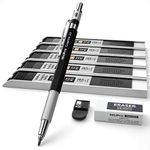 Nicpro 2.0 mm Mechanical Pencil Set,Metal Lead Holder Metal Marker Carpenter pencils with 60 Graphite Lead Refill HB, 2H, 4H, 2B, 4B, Eraser, Sharpener for Draft Drawing, Writing Art Sketching