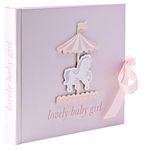 Baby Photo Album - 4'x6' - Carousel Design - Pink Baby Girl