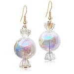 ANDPAI Funny Cute Colorful Sweet Glass Candy Dangle Drop Earrings Creative Chic Personalized Simulation Food Earrings for Women Statement Jewelry Gifts, Glass