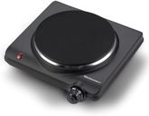 Elite Gourmet ESB-301BF# Countertop Single Flat Burner, Electric Hot Burner, Temperature Controls, Power Indicator Lights, Easy to Clean, 1000 Watts (Black)