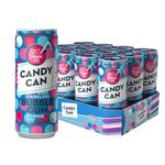 Candy Can, Bubblegum, Fizzy Drink, Nostalgic American Soda Flavours, Sugar Free, Sparkling Pop Cans (330ml x 12 Pack)