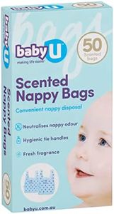 babyU Scented Nappy Bags | Convenient nappy disposal | Neutralises nappy odour | Hygienic tie handles | 50pk