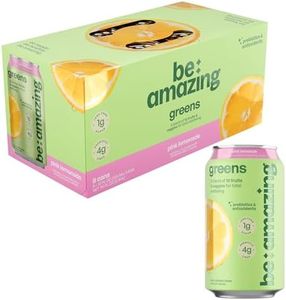 Be Amazing Greens - Pink Lemonade - Ready to Drink Super Greens 12 oz Cans (8 Pack)
