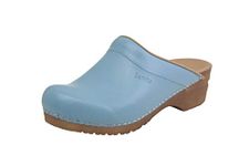 Sanita Sandra Mule Clog | Original Handmade Flexible Leather Clog for Women | Maximum Stability | Anatomical Shaped Footbed with Soft Foam | Shock Absorbing Heel | Turquoise | 35 UK