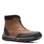 Clarks Men's Grove Zip Ii Ankle Boot, Dark Tan Leather, 9 UK