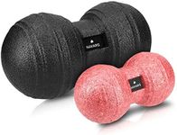 Navaris 2X Peanut Duo Ball - in 2 Sizes Duo Ball Fascia Ball Set - Trigger Point Ball - Fascia Balls - Black/Red