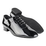 Very Fine Men's Salsa, Latin, Tango, Ballroom, Waltz Dance Shoes, High Gloss Black, 10