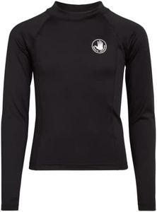 Body Glove Boys Rash Guard Shirt – UPF 50+ Sun Protection Long Sleeve Swim Shirt for Boys (Size: 5-14), Size 10, Black