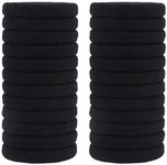 CCINEE Black Hairbands,Seamless hair loop,Hair Ring Girl Elastic Hair Ties-24Pieces