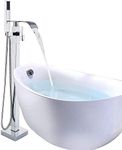 Onyzpily Chrome Freestanding Bath Taps Floor Mounted Bathroom Mixer Handheld Shower Mixer Tap 360 ° Filler Spout Shower Mixer taps