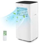 COSTWAY Portable Air Conditioner, 9000 BTU Portable AC with Built-in Dehumidifier, 24H Timer, Smart Sleep Mode, LED Touch Panel for Cooling Rooms up to 280 Sq.Ft, Remote Control & Window Kit Included