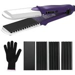 janelove Hair Crimper,Ceramic Crimper for Hair,Volumizing Crimping Iron for Texture,for Thin Fine Hair,Root Volume,4 in 1 Hair Straightener and Hair Crimper for Women Gift