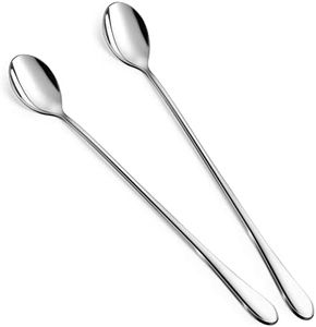 Rainspire 9-Inch Long Coffee Spoons for Coffee Bar, Coffee Stirrers Ice Cream Spoon Tea Spoons Stainless Steel Long Spoon for Cocktail Stirring Iced Tea, Coffee Bar Accessories, 2 Pack