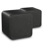 eAudio Pair of Black HiFi Stereo Bookshelf Cube Speakers Home Cinema Surround Sound 4" 80 Watts