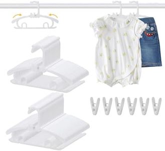 80 Pack Baby Clothes Hangers with 32 Clips, 11-15 inch Adjustable Kid Hanger, Multifunctional Children Hanger for Girl Boy Toddler Kids Child(White)