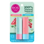 eos 100% Natural Lip Balm Sticks- Watermelon Fros and Lychee Martini, All-Day Moisture, 4g, 2-Pack