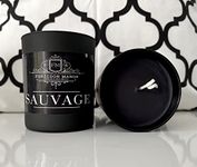 Sauvage scented candles 30cl, Mens aftershave inspired Candles Matte Black