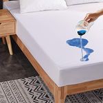 King Size Waterproof Mattress Protector Washable Mattress Bed Cover Soft Noiseless Breathable & Vinyl Free Bed Cover Fitted 30cm Deep (King Size (150x200cm))