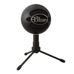 Logitech Blue Snowball iCE USB Microphone for PC, Mac, Gaming, Recording, Streaming, Podcasting, with Cardioid Condenser Mic Capsule, Adjustable Desktop Stand and USB cable, Plug 'n Play – Black