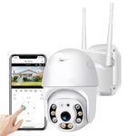 TP PLUS 5MP Outdoor Smart WiFi Wireless IP CCTV Security Camera | Colored Night Vision | 2-Way Audio | Motion Track | Cruise Mode | Support 128 GB Micro SD Card Slot (Dome Camera K-803)