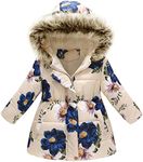 amropi Girls Winter Coat Floral Hoo