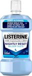 Listerine Advanced Nightly Reset Midnight Mint (Zero Alcohol) Mouthwash (500ml), with Unique Deep-Cleaning Formula to Remineralise Tooth Enamel and Help Prevent Cavities