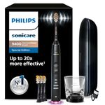 Philips Sonicare DiamondClean Smart 9400 Electric Toothbrush, Sonic Toothbrush with App, Pressure Sensor, Brush Head Detection, 4 Brushing Modes and 3 Intensity Levels, Black, Model HX9918/89