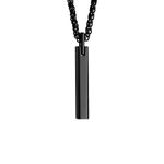 ANAZOZ Stainless Steel Pendant Necklace with Engraved Bar and Necklace for Men, Stainless Steel, No gem