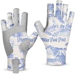 Riverruns UPF 50+ Fishing Gloves UV Protection Fingerless Sun Gloves Men Women for Outdoor, Kayaking, Rowing, Driving, Hunting(Graffiti, S)