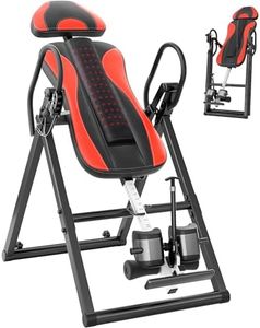 YOLEO ITX360 Inversion Table for Back Pain 2025 Foldable Inversion Table w/ Removable Lumbar Pad, Reversible Ankle Holders, Easy Assembly (Black)
