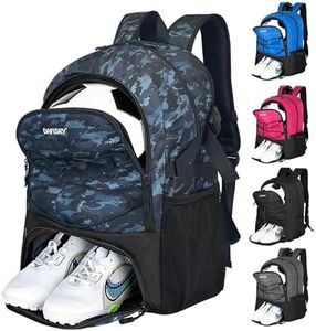 DAFISKY Youth Soccer Backpack Basketball Bag,Ball Compartment&Breathable Separate Cleat Water-Resistant Lightweight Durable Ergonomic Comfort Sports Equipment for Volleyball Football Rugby Training