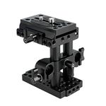 NICEYRIG 15mm Rail Riser Rig System, Quick Release Base Kit with QR Plate 15mm Rod Riser Clamp and Short Rods Applicable DSLR Camera - 223