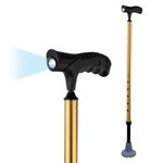 Vissco Avanti Walking Stick for Elderly with LED Torch Light, Adjustable Height, Lightweight Aluminium Walking Cane for Men and Women, Anti-Skid Rubber Base for Indoor and Outdoor Safety