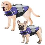 ALAGIRLS Dog Life Jacket, Adjustable Dog Swimming Jacket Pet Lifesaver with Superior Buoyancy & Rescue Handle for Large Dogs, Durable Dog life Vest for Swimming, Surfing, Boating, Upgraded-Purple L