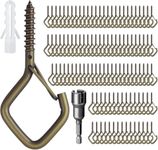 Ticway 110 PCS Q-Hanger Hooks for String Lights, Ceiling Hangers for Plants & Wind Chimes, Christmas Decorations Outdoor Hooks Bronze