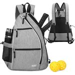 Sucipi Pickleball Bag Pickleball Backpack for Women Men Pickleball Paddle Backpack Reversible Pickleball Paddle Bag Pickleball Rackets Bags for Ladies, Grey, Large