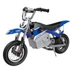 Razor Electric Dirt Bike for Kids 13+, with 250W Motor and Rechargeable 24V Battery System, Pneumatic Tires, and Chain-Driven Motor, Blue