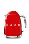Smeg 1.7L Electric Kettle 2400W, Original Italian Brand, Patented Smeg Color, Highest Food Grade Stainless Steel Full Body, Soft Lid Opening System, Luxury 50's Style (Red)