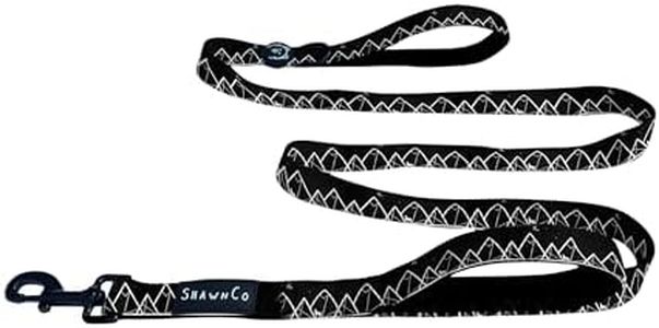 ShawnCo Dream Walk Dog Leash- Premium, Nylon Pet Leash with Soft Neoprene Handle for Small, Medium and Large Dogs (Wolf Moon, M/L 6FT w/ 2 Handles)