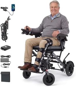 Verpal 35.7lbs Lightweight Electric Wheelchair, Foldable Electric Wheelchair for Adults, Seniors, 360W Dual Motor Power Wheelchair 20 Miles for Travel, Park Hospital, 330 lbs Capacity-12Ah