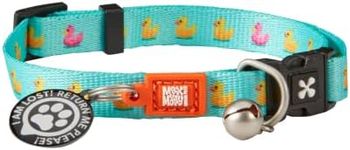 Max & Molly Cat & Kitten Collar with Bell & Breakaway Safety Buckle, Fun Style for Girl or Boy Cats & Kittens, Waterpoof, Comfortable, Adjustable, Includes Gotcha QR Code Pet ID