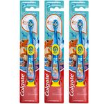 Colgate Dinosaur Toothbrush for Children with Suction Cup, Kids 2-5 Years Old, Extra Soft - Pack of 3