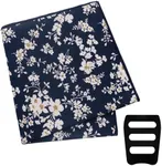 GHTIYLP Floral Pocket Squares for Men with Holder Printed Flower Mens Handkerchief Cotton Suit Pocket Hanky for Wedding (Navy Midnight)