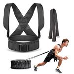 YNXing Sled Pulling Harness, Tire Pulling Harness with Pull Strap for Resistance Training, Adjustable Padded Shoulder Strap (6.6FT)