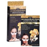 24K Gold and Black Pearl Under Eye Luxury Firming Treatment - for Fine Lines & Wrinkles, Dark Circles & Puffiness,Tones and Moisturizes - 5 Pairs by Azure